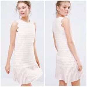 Ted Baker London RELIOA Flippy Metallic Jacquard Pink Dress Size 12 / 14 USA - 5